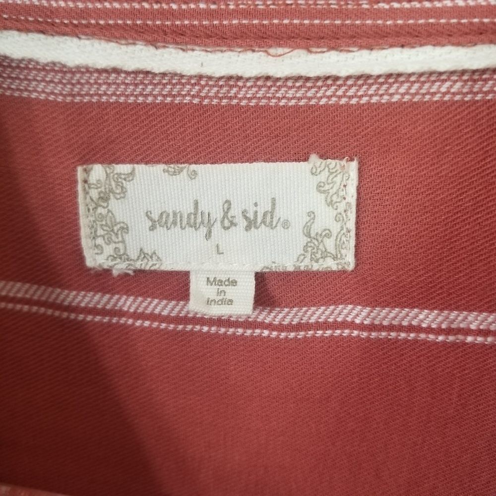 Sandy & Sid striped button down shirt NWT size L - Picture 6 of 6